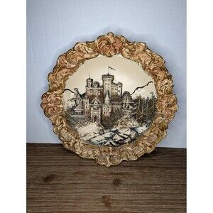 Antique Wall Plate Josef Strnact Mitterberg 12" Austrian Pottery 3/62